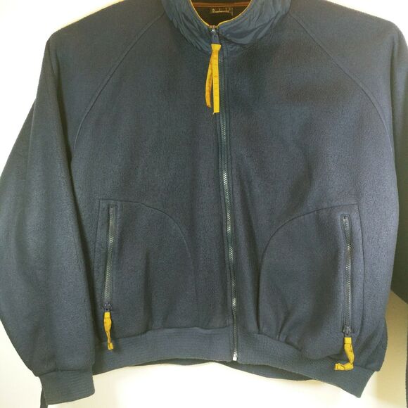 Vtg Dunbrooke Sport Full Zip Fleece Jacket Sz XXL Blue Brown Warm zip pockets - Picture 2 of 8